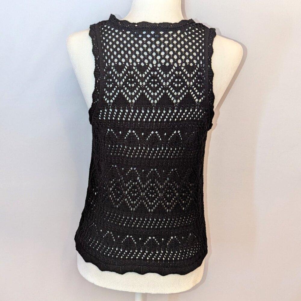 Elegant Black Crochet Women's Top